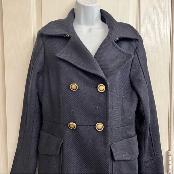 Gap Womens Navy Pea coat with pockets Size Medium - Picture 7 of 16